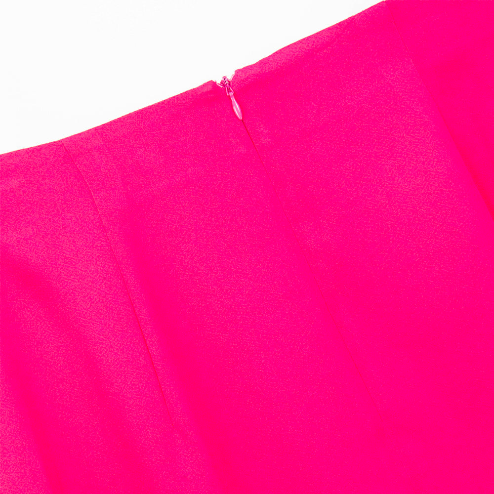 Pink Asymmetrical Skirt with Beaded Accent