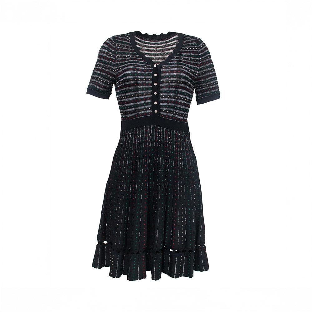 Midnight Confetti Pointelle Dress