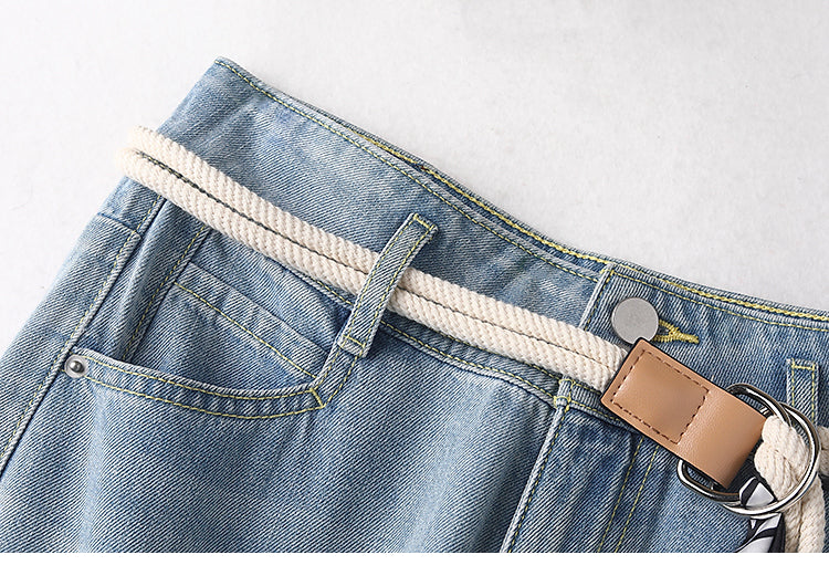 Casual Wide-Leg Denim Pants