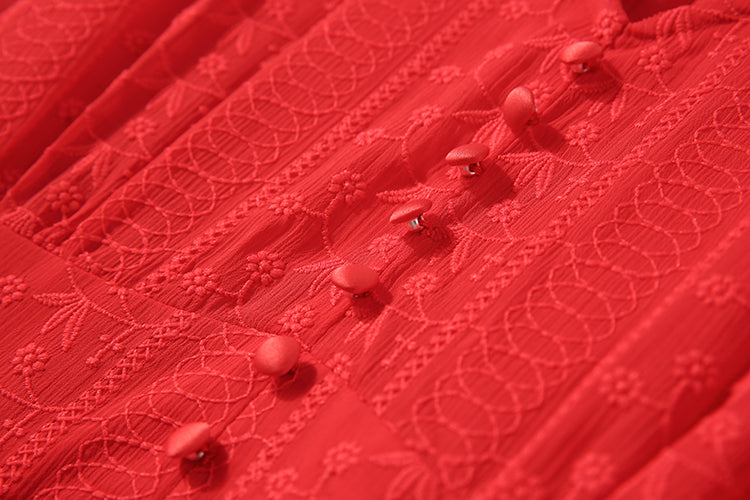 Fiery Red Lace Dress