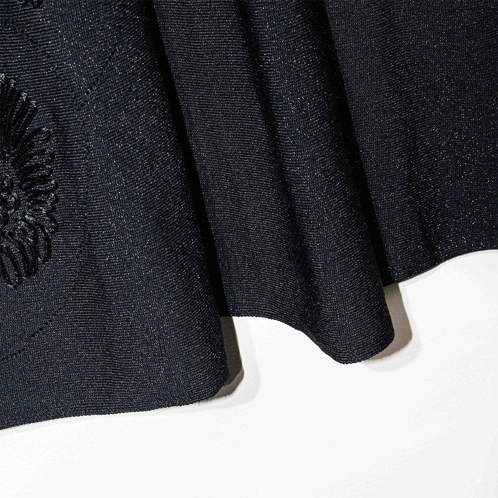 Knitted Black Dress with Textured Shimmer