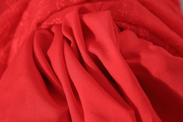 Fiery Red Lace Dress