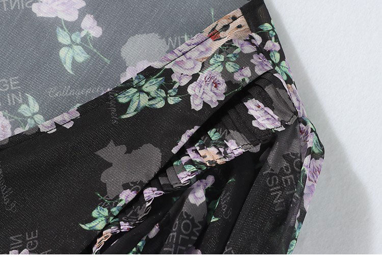 Midnight Garden V-Neck Blouse