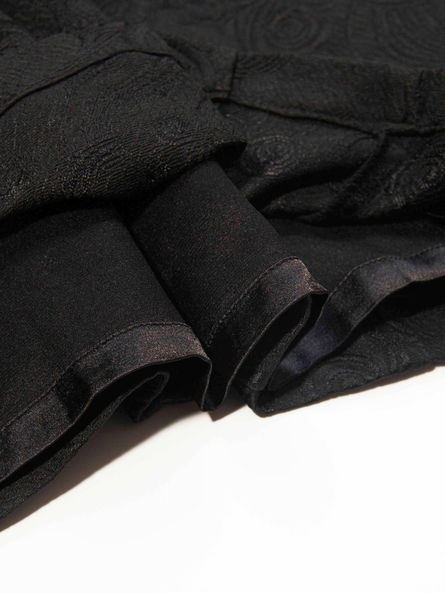 Black Textured Belted Shift Dress