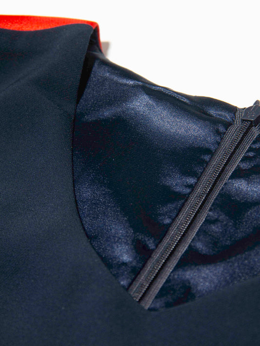 Navy Side-Stripe Sheath Dress