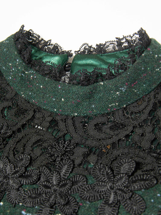 Emerald Speckled Lace Dress