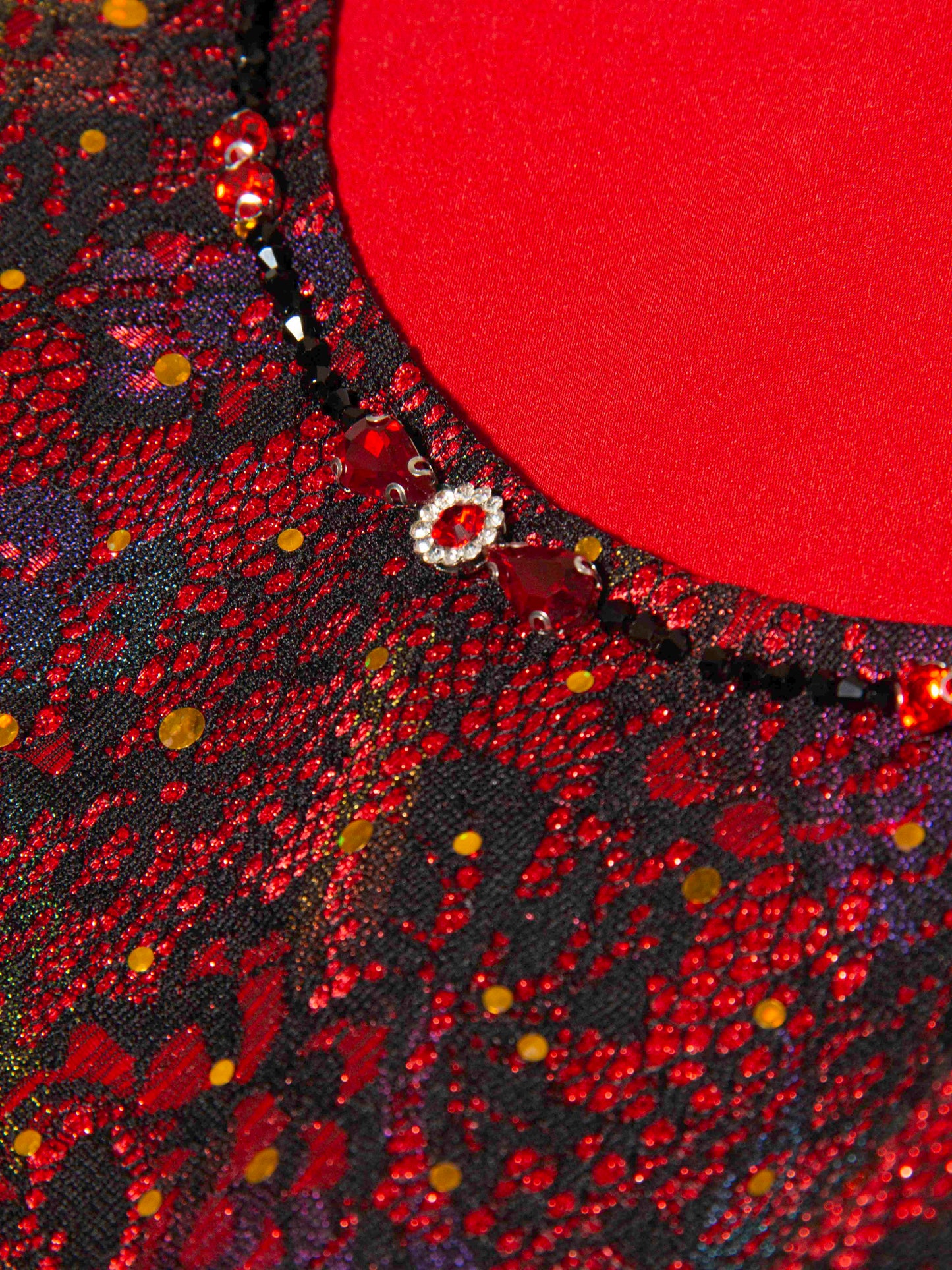 Crimson Gem Sequin Dress