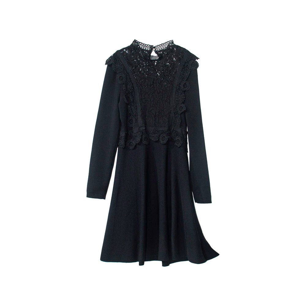 Knitted Black Lace Elegance Dress