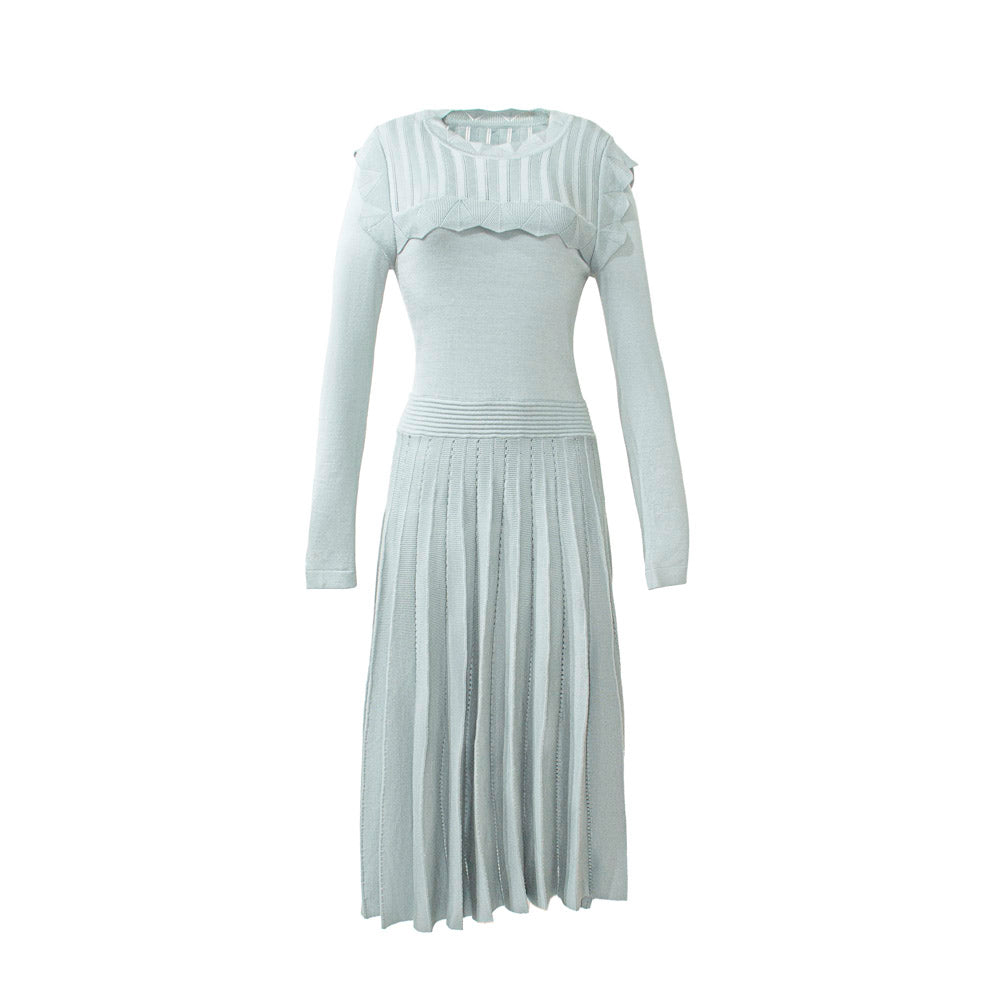 Pleated Grace Long Sleeve Dress