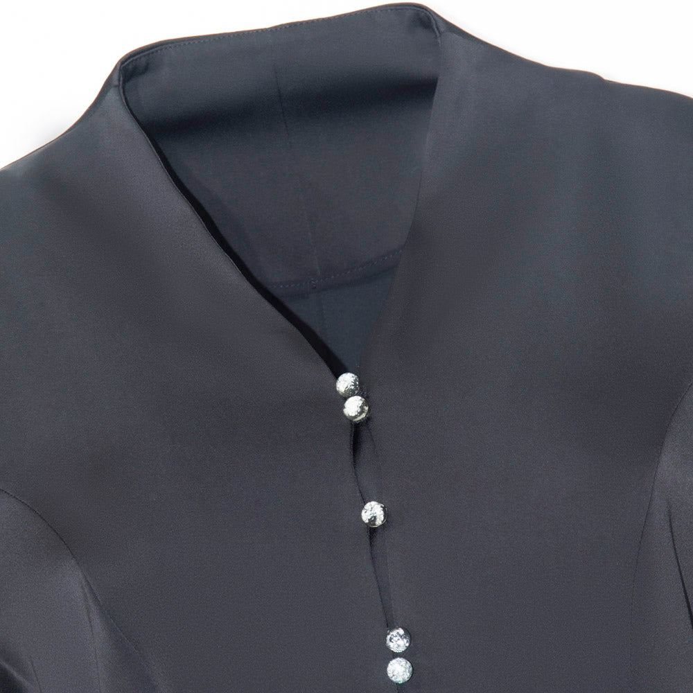 Elegant Black Button-Detail Blouse
