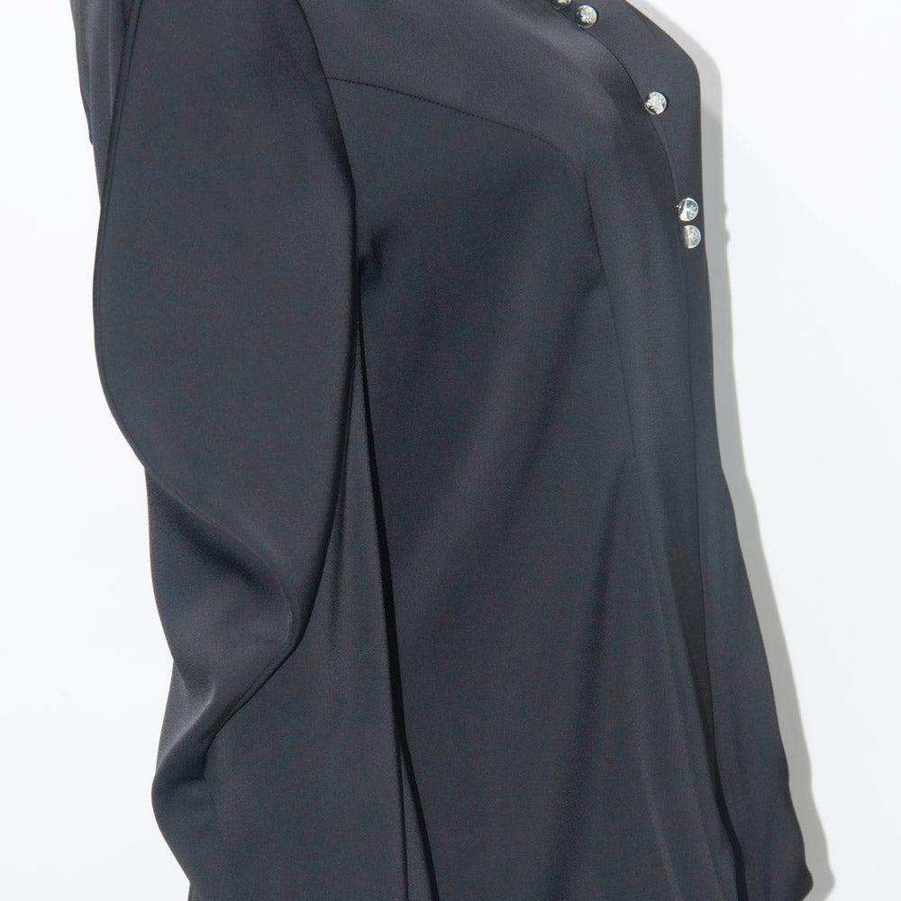 Elegant Black Button-Detail Blouse