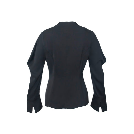 Elegant Black Button-Detail Blouse