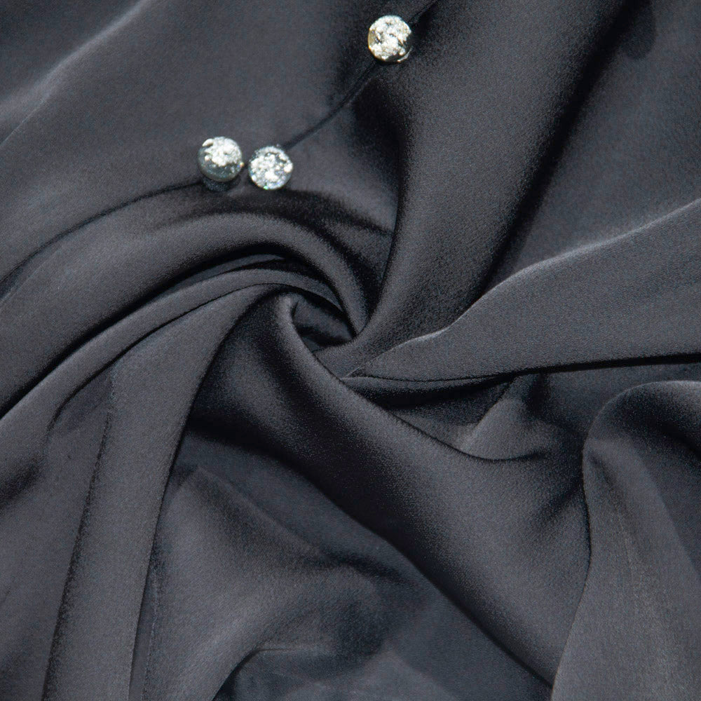 Elegant Black Button-Detail Blouse