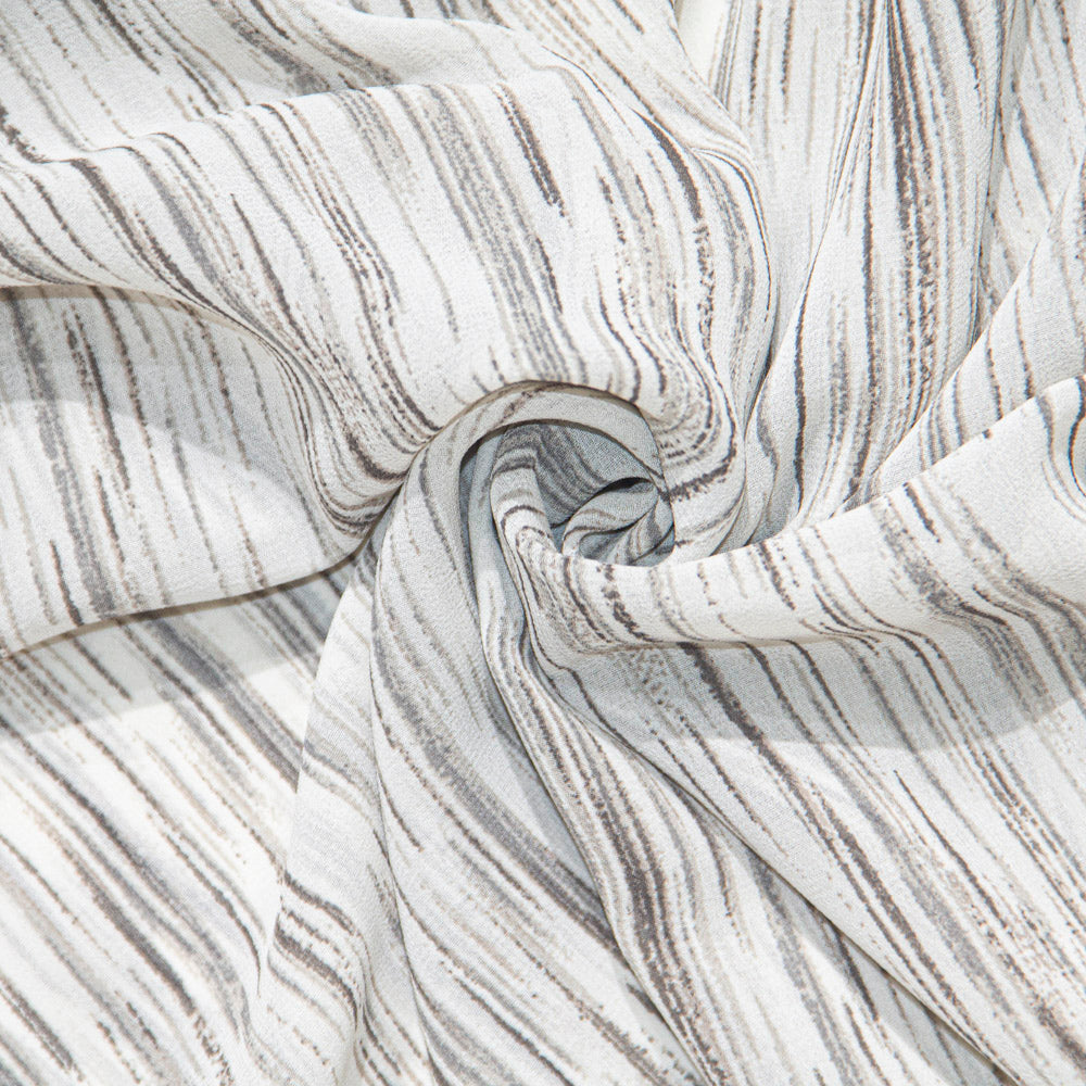 Semi-Sheer Striped Ruffle-Accent Blouse