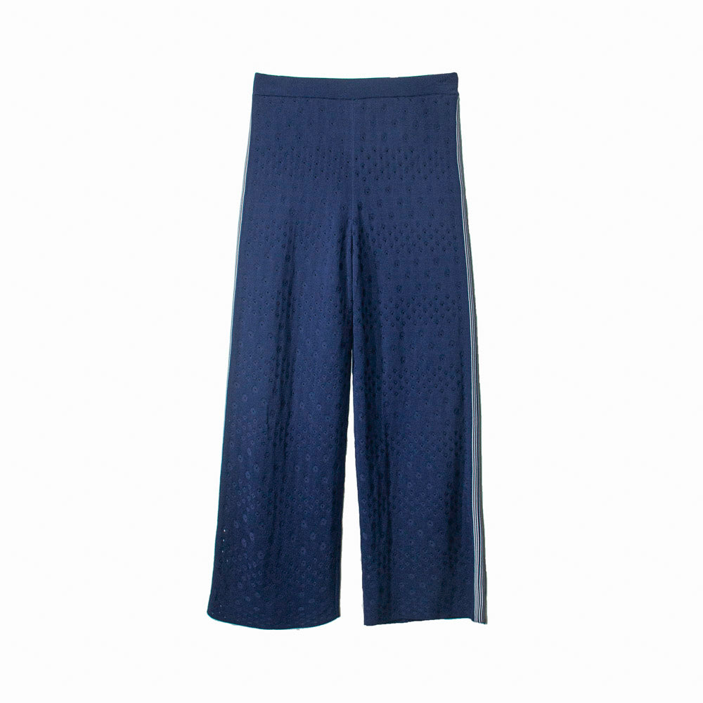 Knitted Navy Garter Pants
