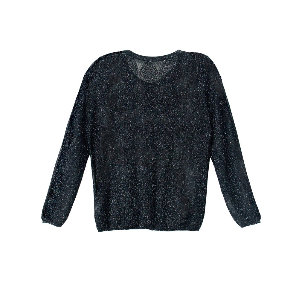 Knitted Black Shimmer Top
