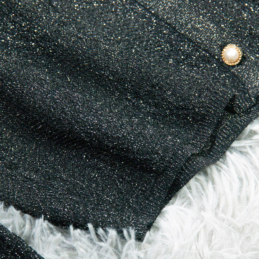 Knitted Black Shimmer Top