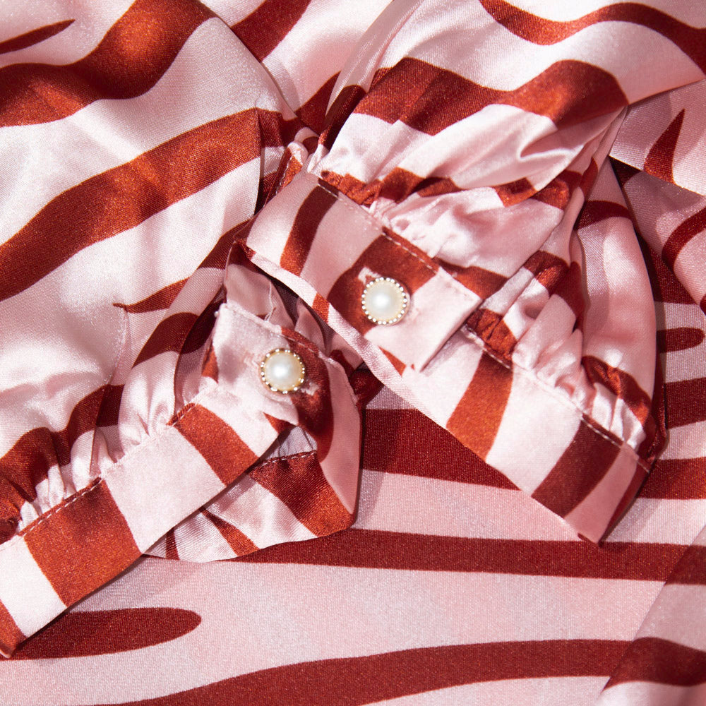 Striped High-Neck Blouse