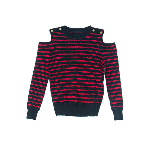 Cold-Shoulder Stripe Knit