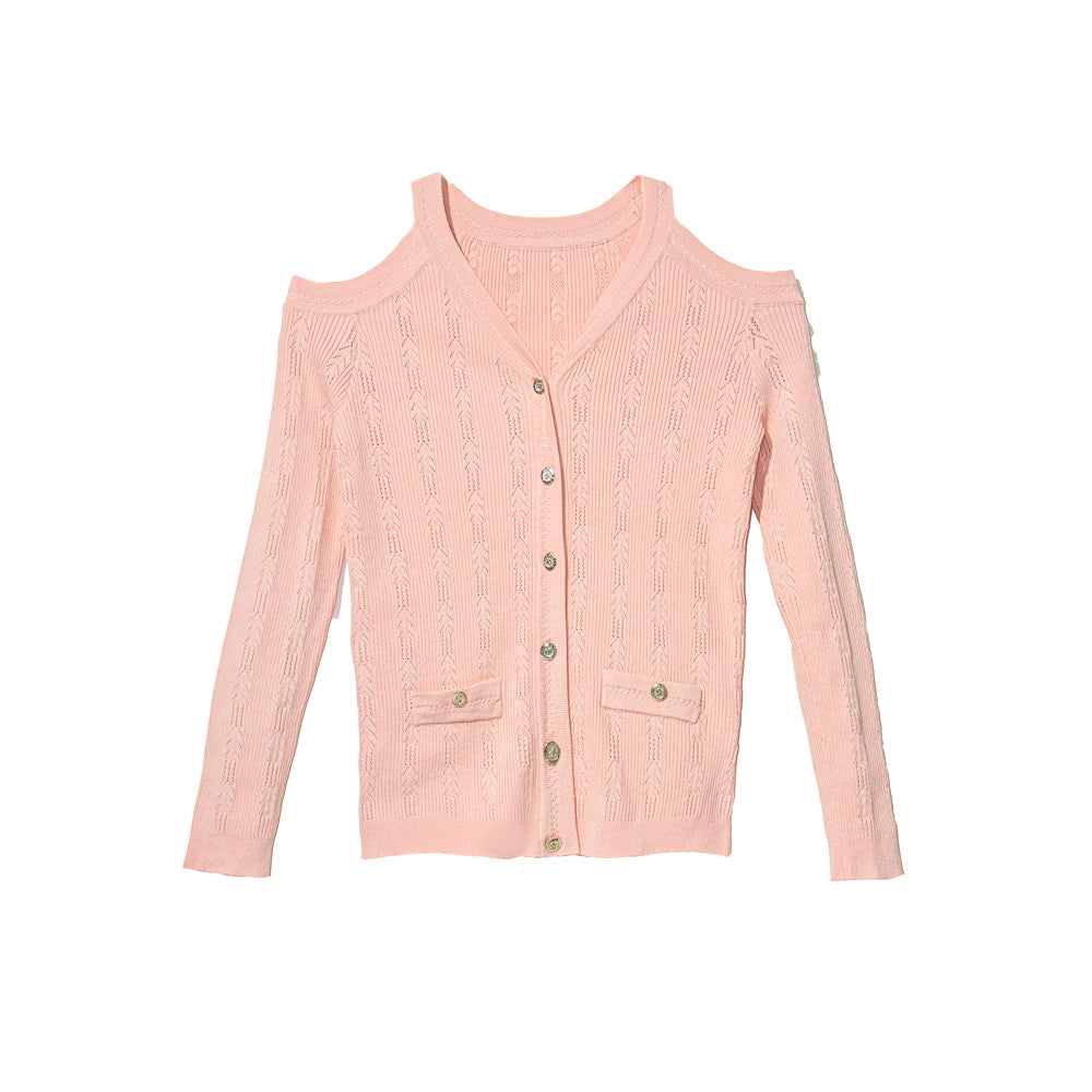 Blush Cutout Cardigan
