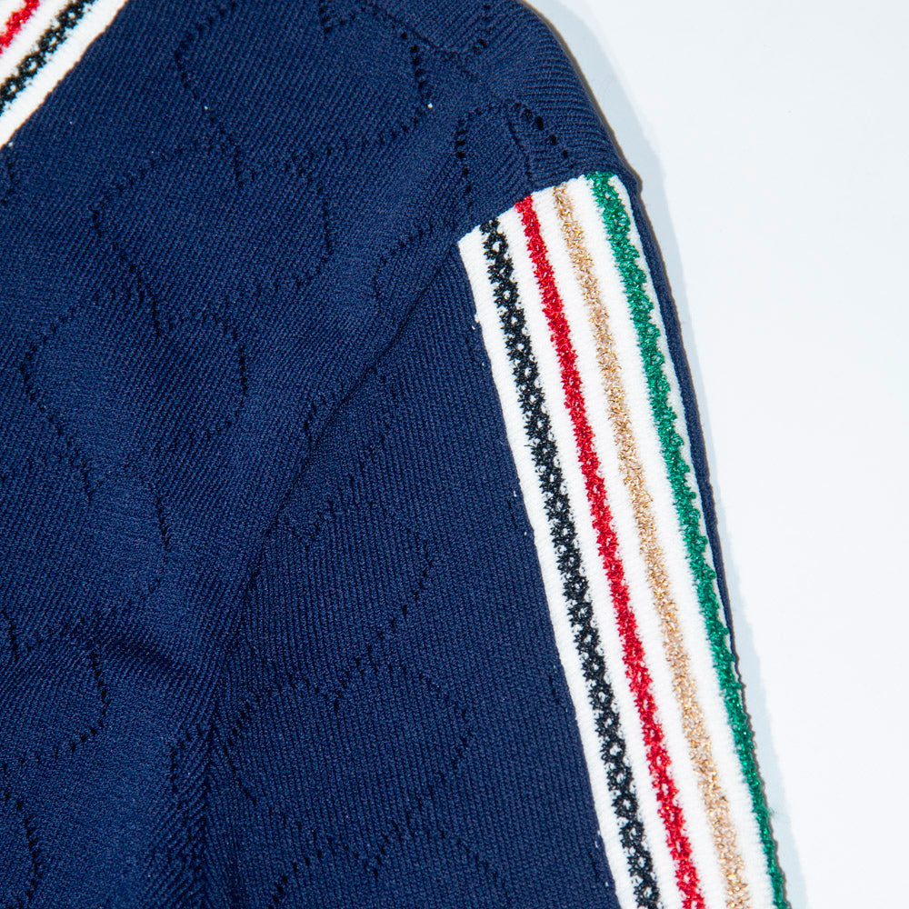Navy Luxe Zip-Up Cardigan