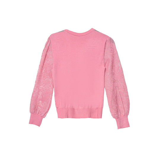 Rosy Knit Lace Top
