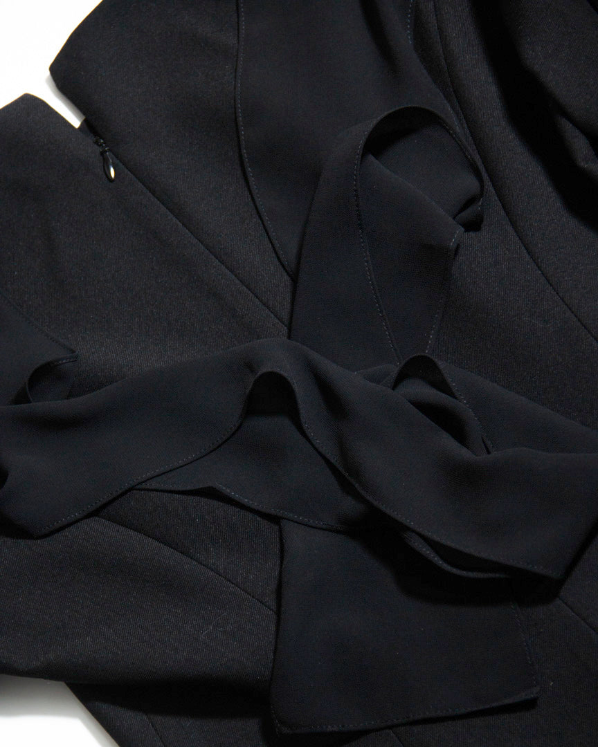 Luxe Drape Black Dress