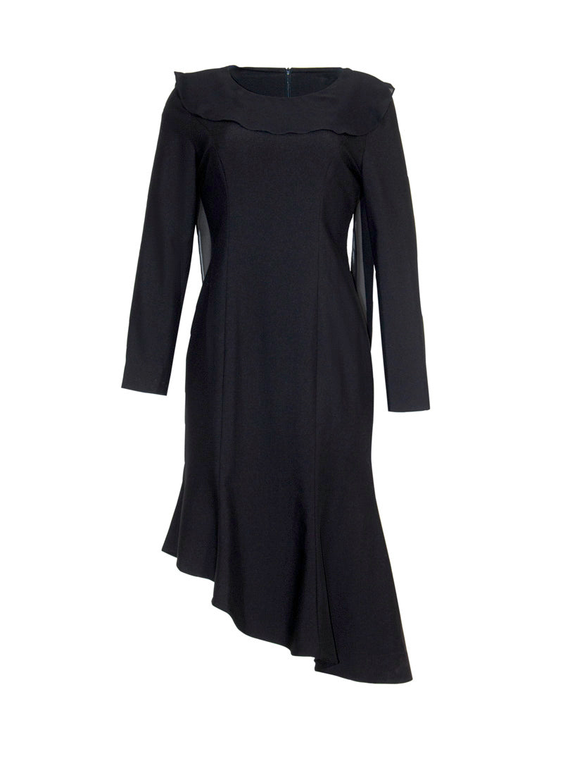 Luxe Drape Black Dress