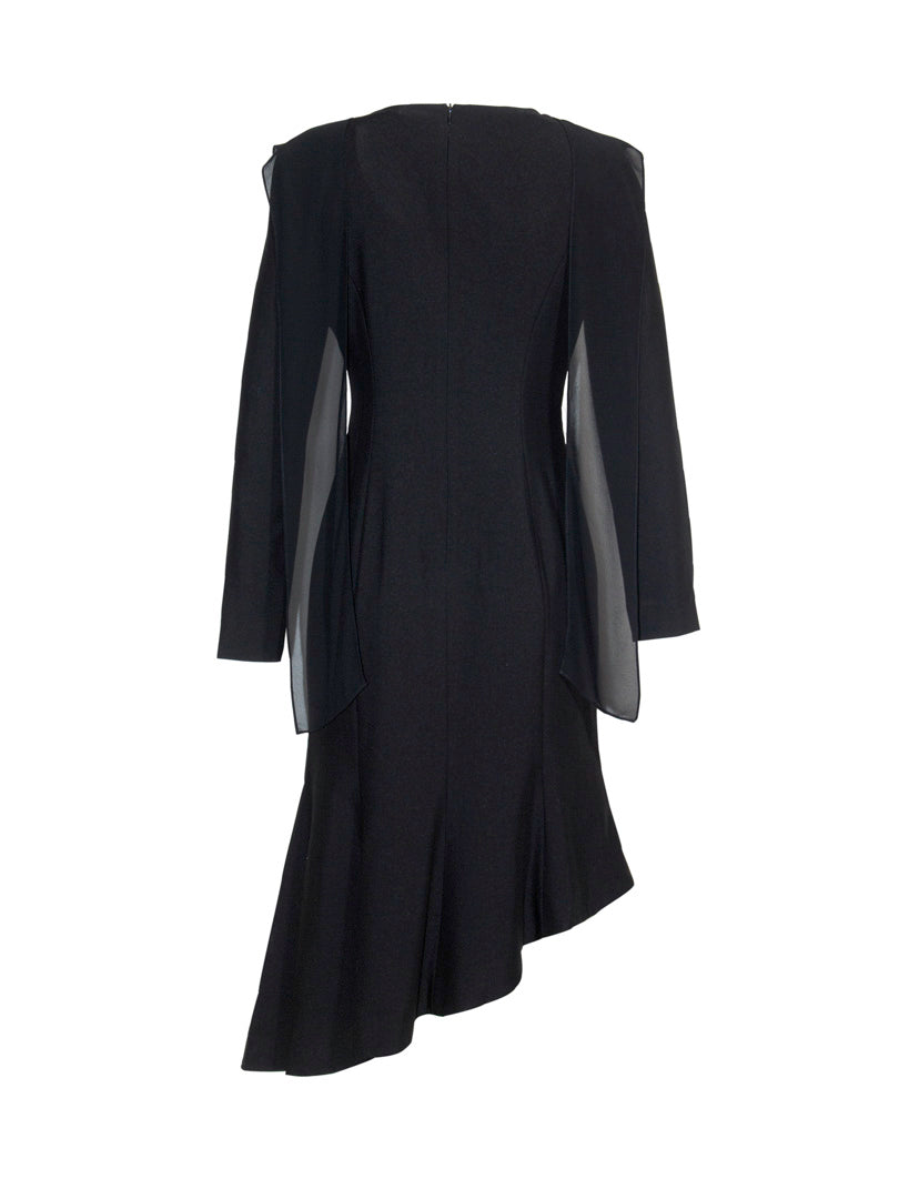 Luxe Drape Black Dress