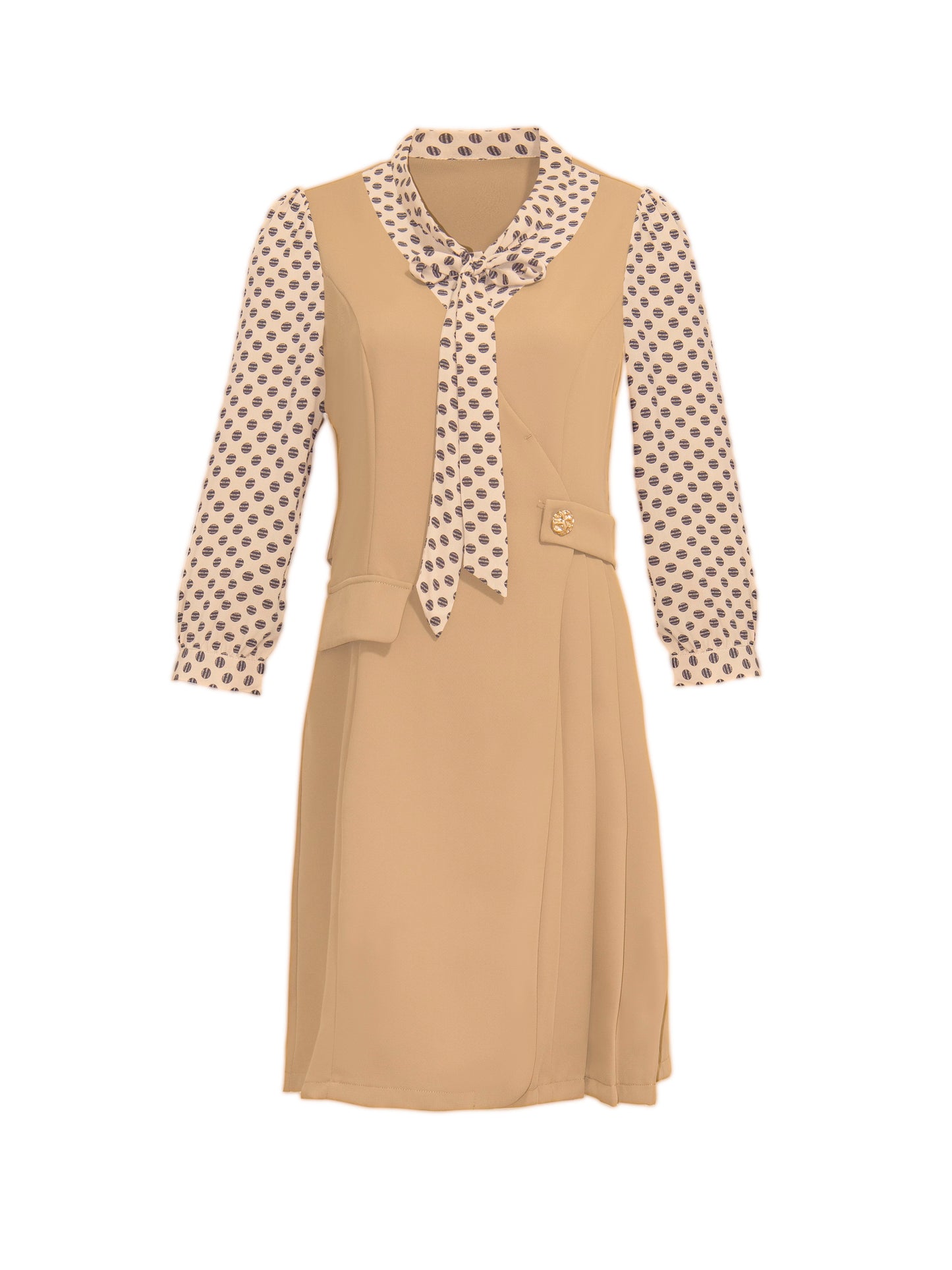 Polka Tie Accent Dress