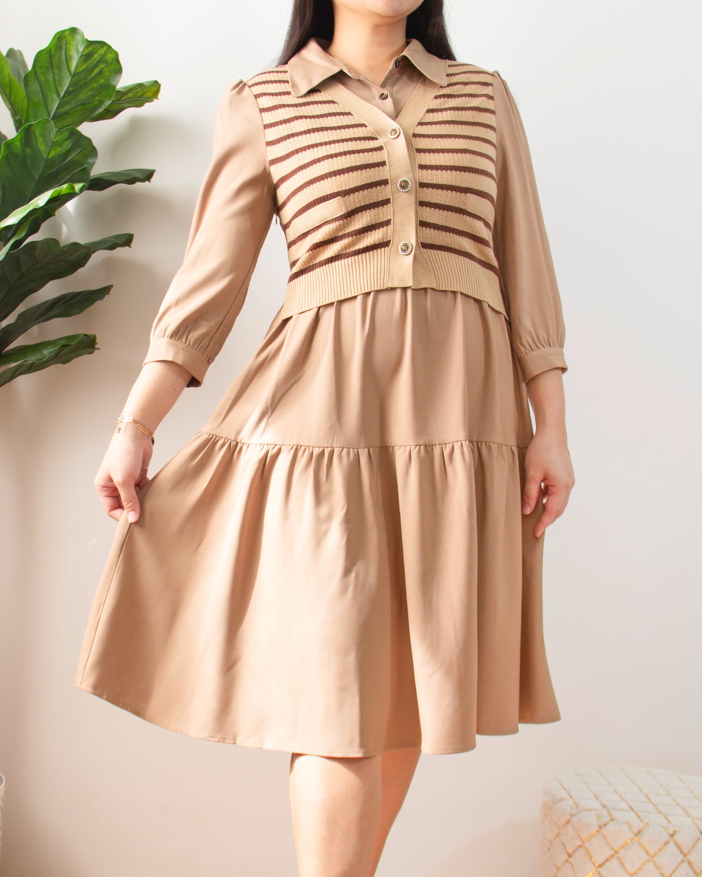 Striped Knit Pane Dress