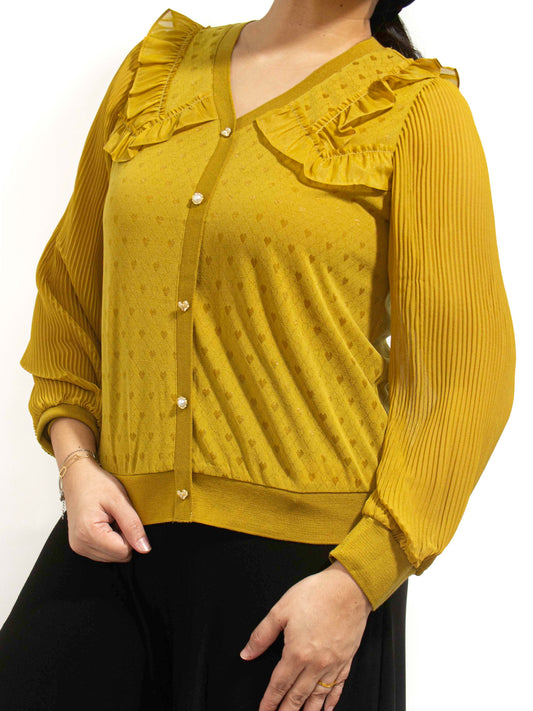 Ruffled Heart Knit Top