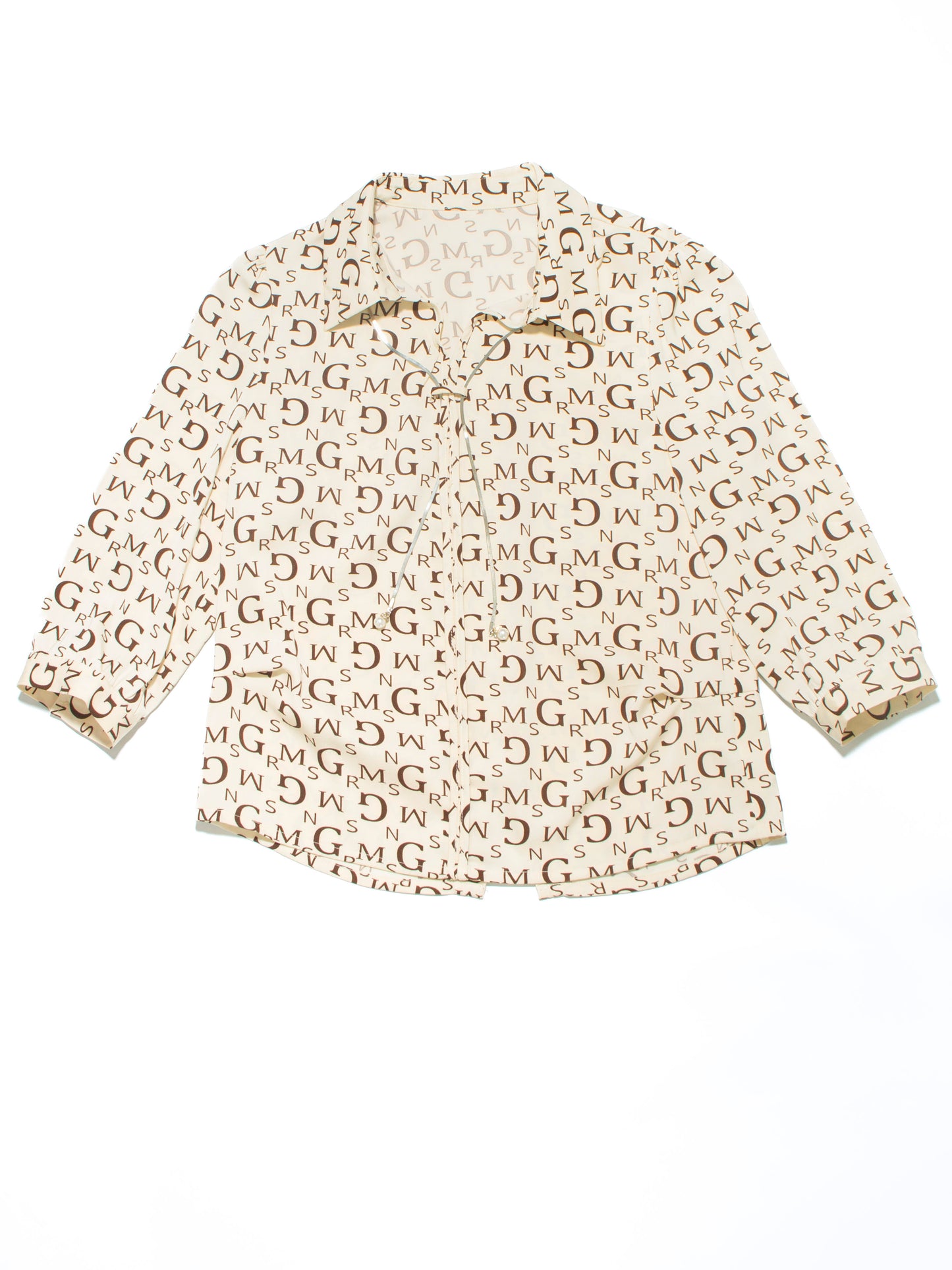 Printed Tie-Neck Blouse