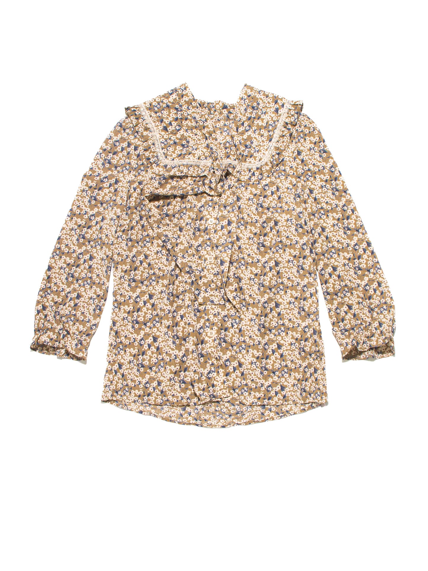 Floral Lace-Trim Blouse