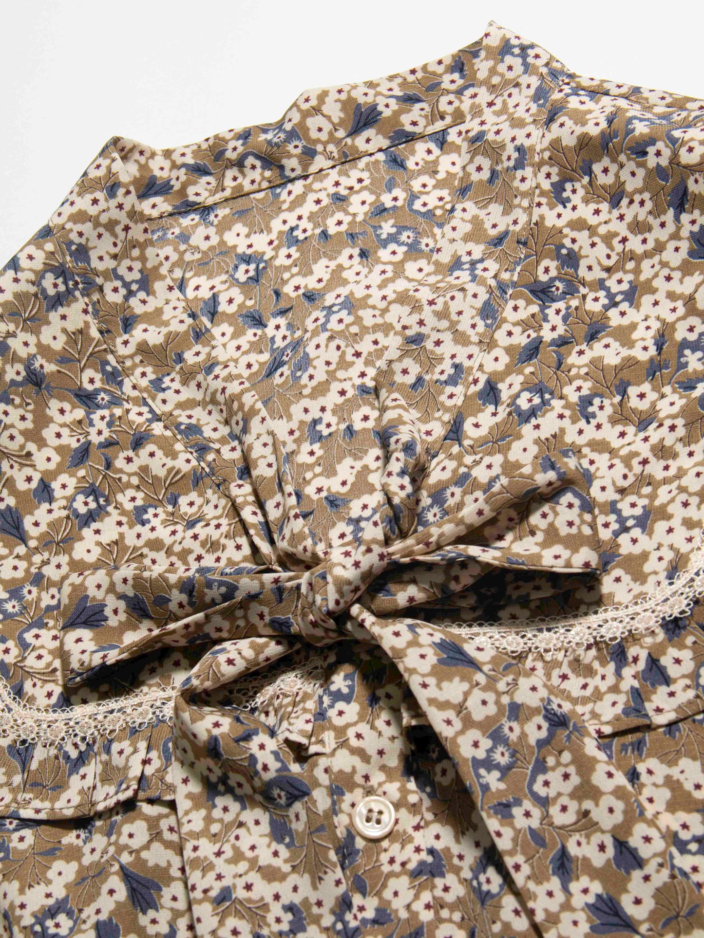 Floral Lace-Trim Blouse
