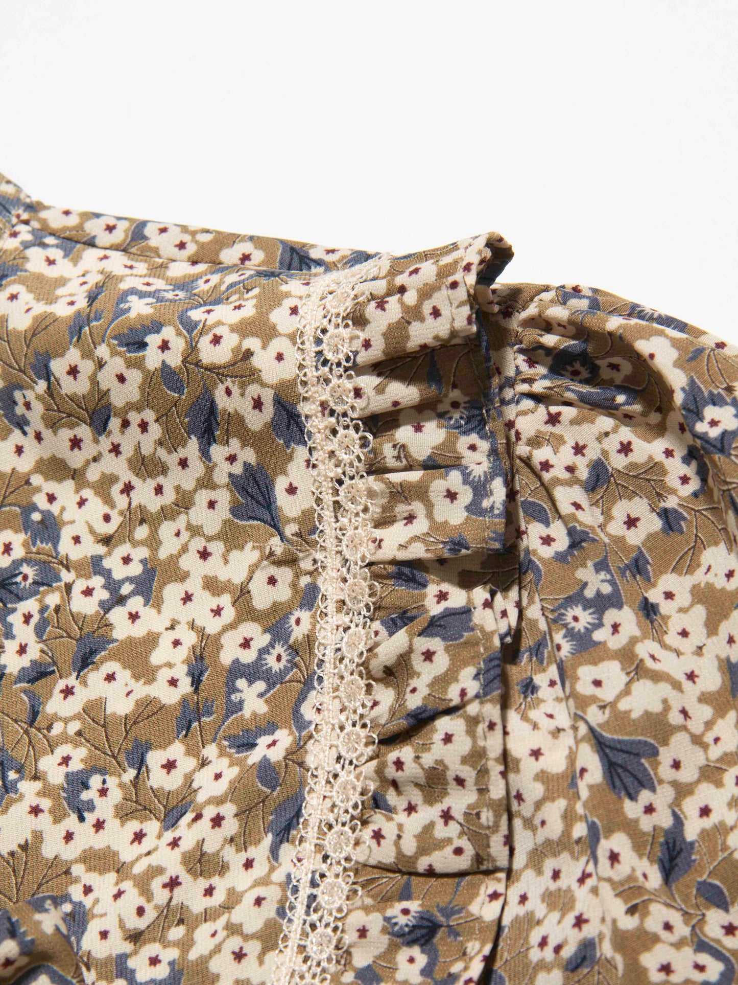 Floral Lace-Trim Blouse