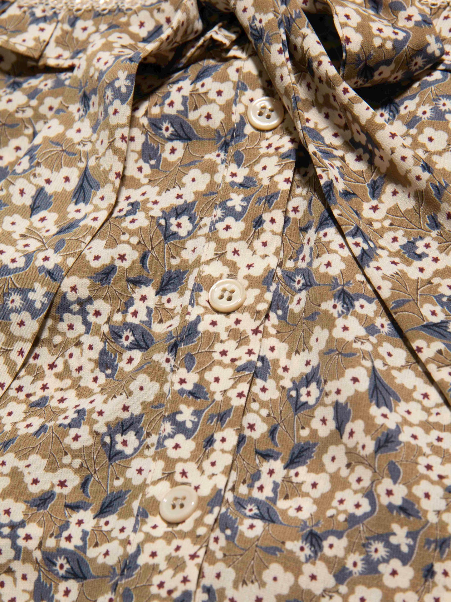Floral Lace-Trim Blouse