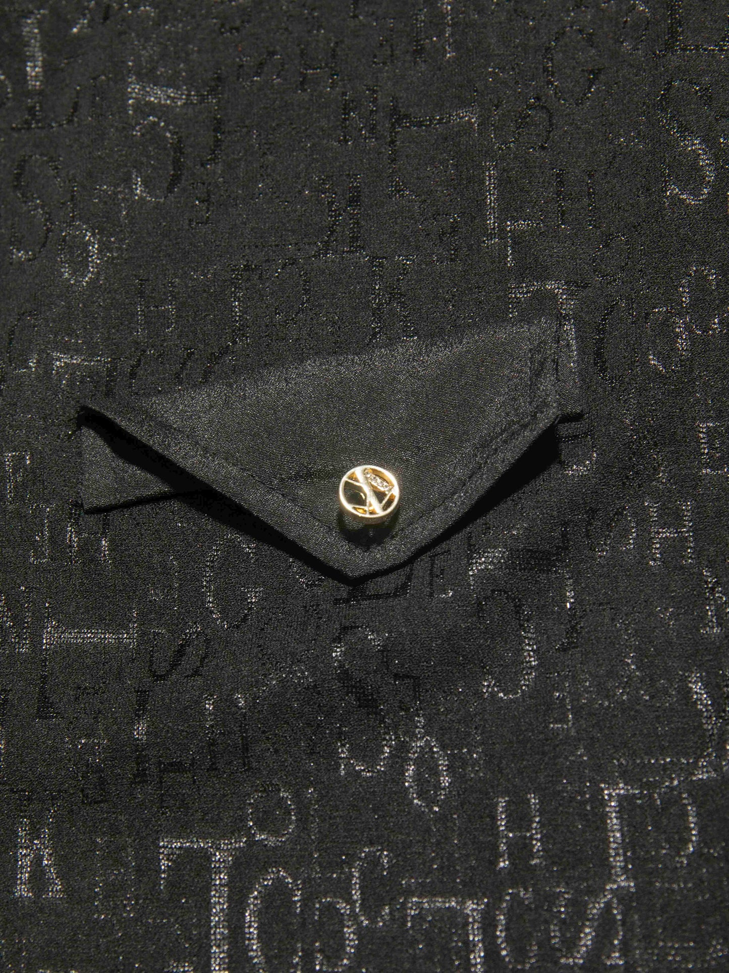 Letter Embossed Mock Neck Top