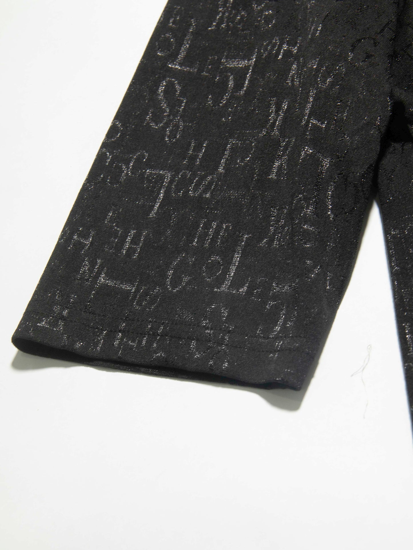 Letter Embossed Mock Neck Top