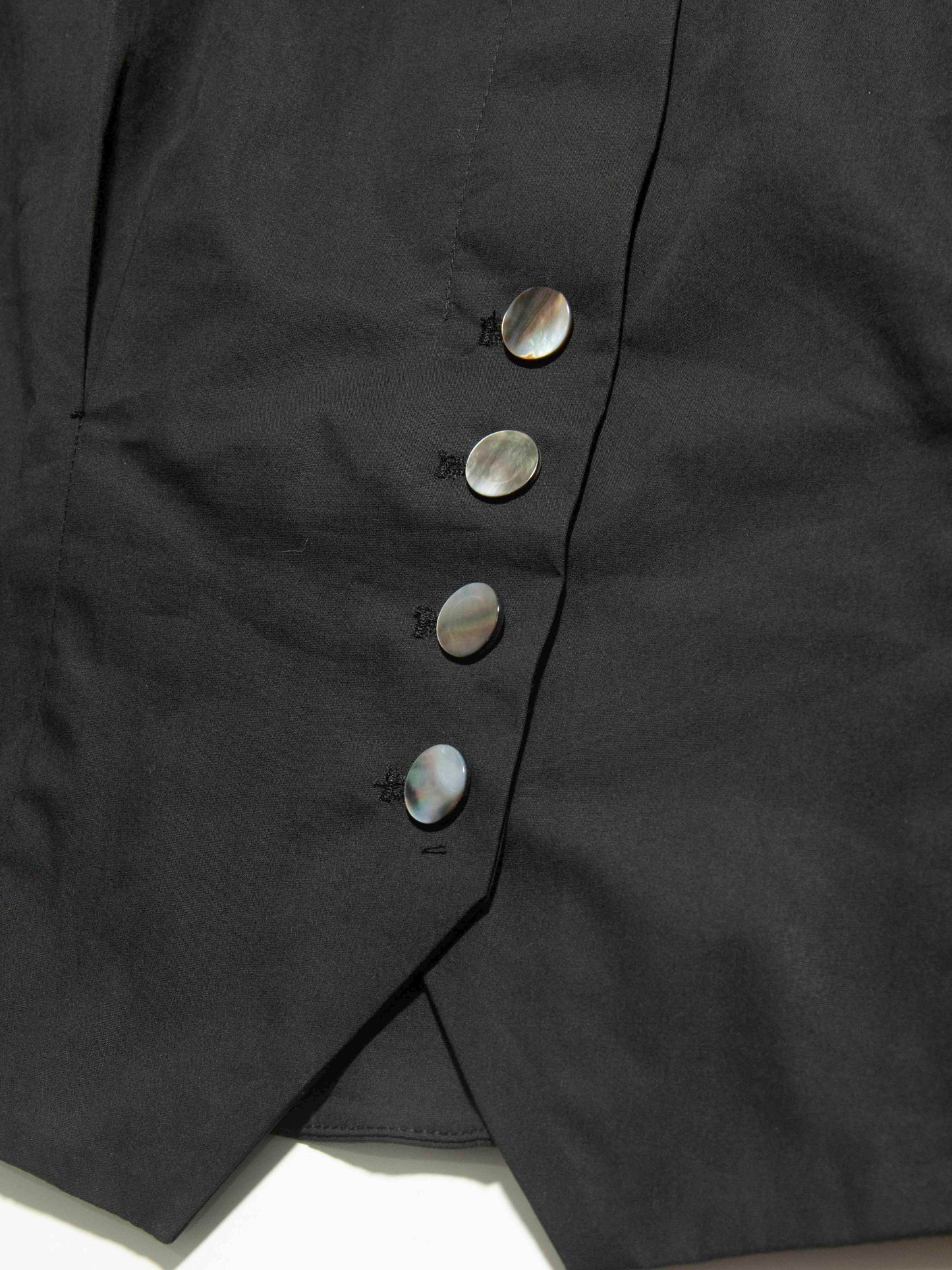 Structured Black Button-Down with Built-in Chain