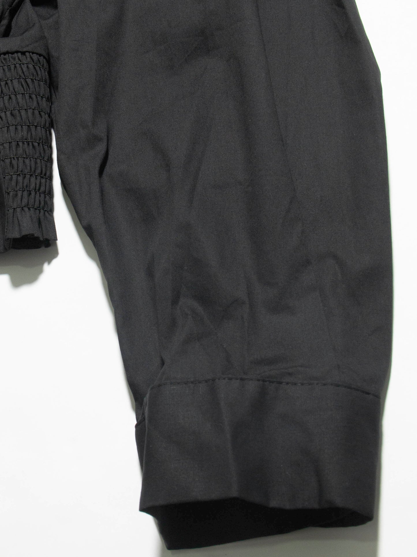 Structured Black Button-Down with Built-in Chain