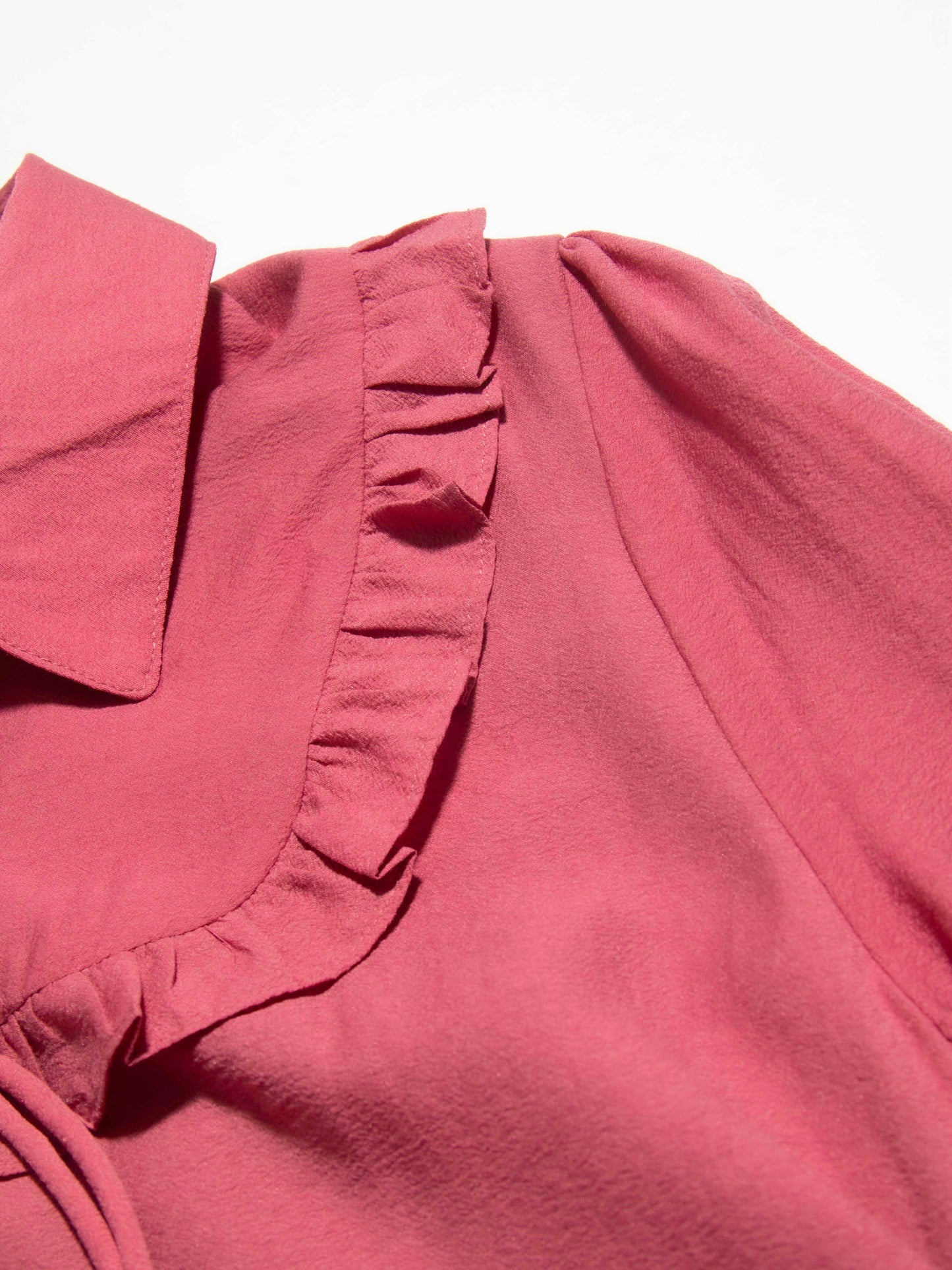 Ruffled Collar Blouse with Bow Detail