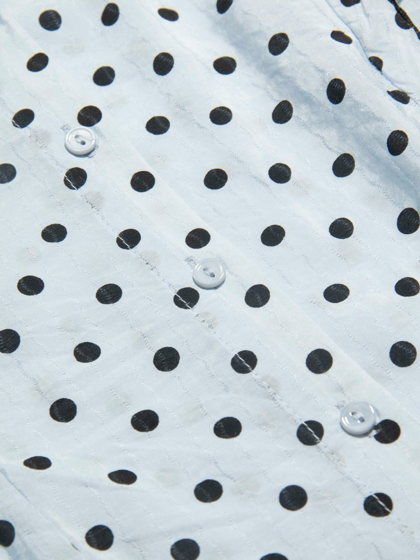 Scallop Collar Polka Dot Blouse