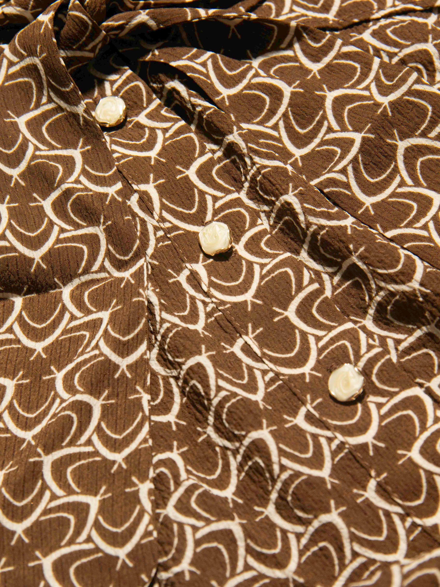 Printed Tie-Neck Blouse