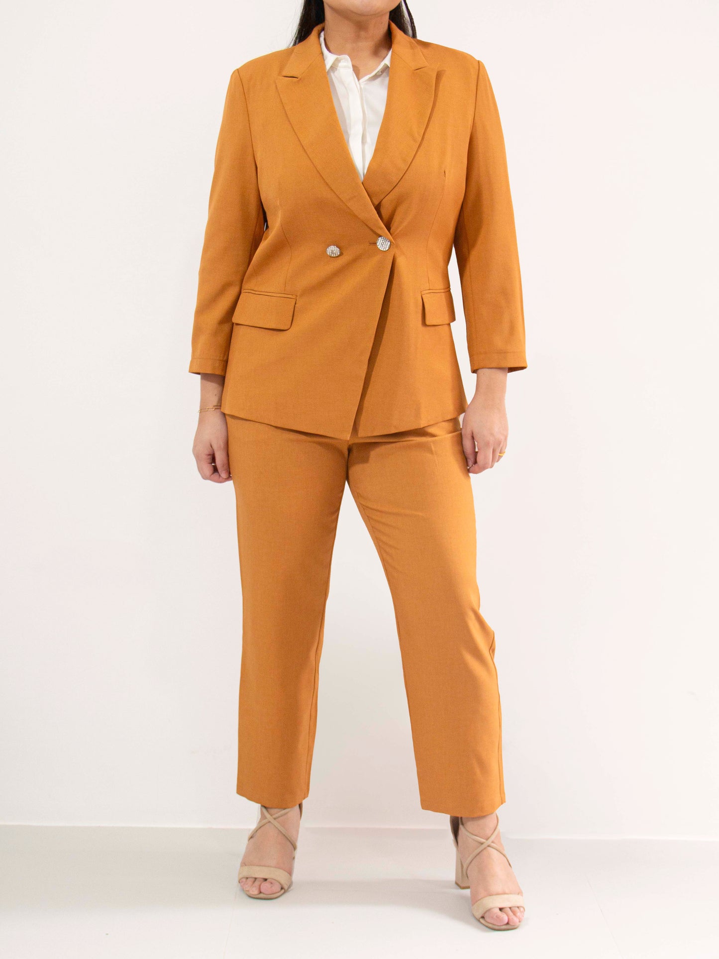 Double-Breasted Button Suit Set