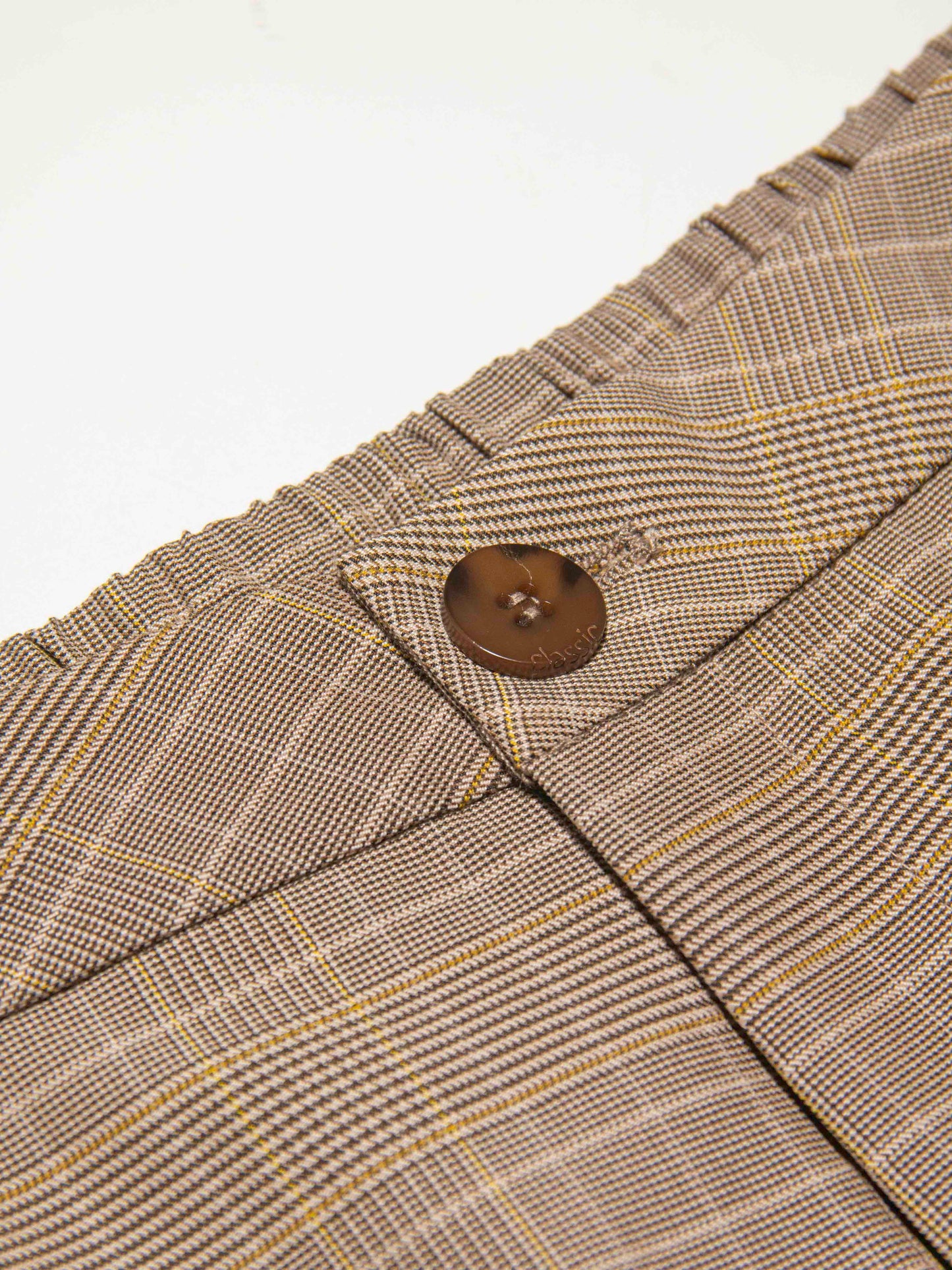 Checkered Brown Suit Set