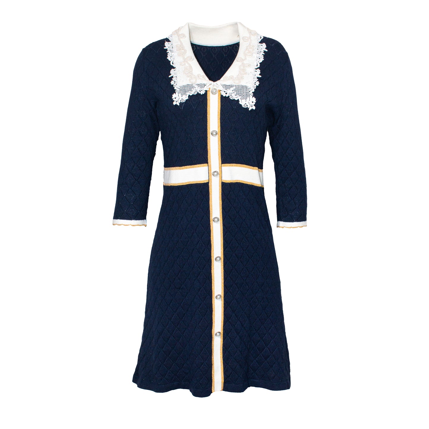 Knitted Lace Pearl Dress