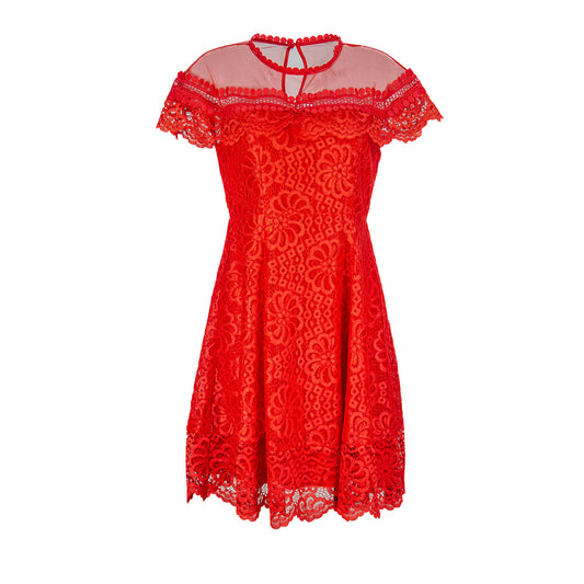 Lace Overlay Charm Dress