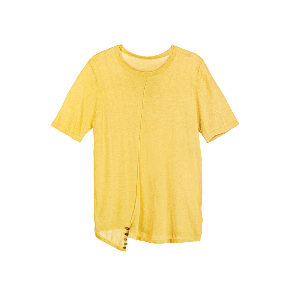 Asymmetrical Button Detail Top