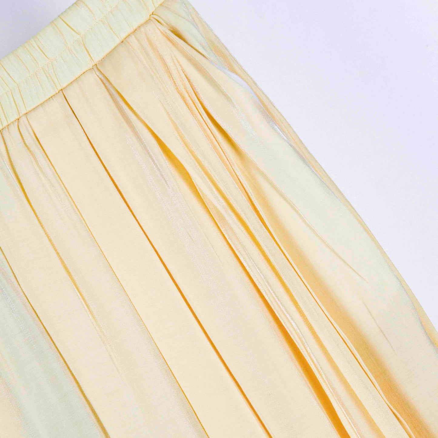 Pleated Wide-Leg Garter Pants
